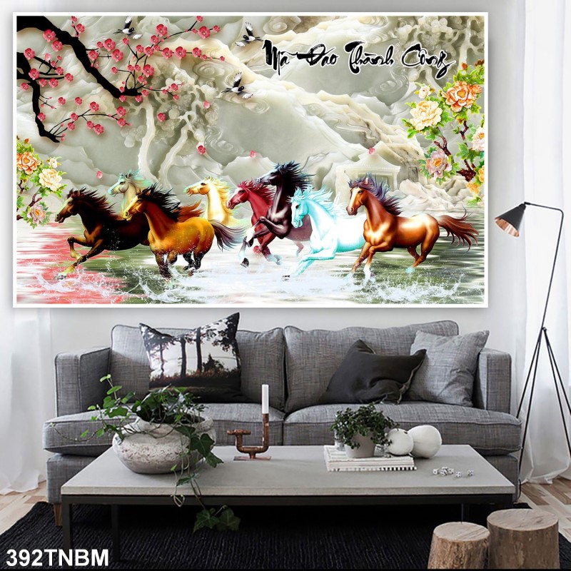 Tranh ngựa bát mã 392TNBM