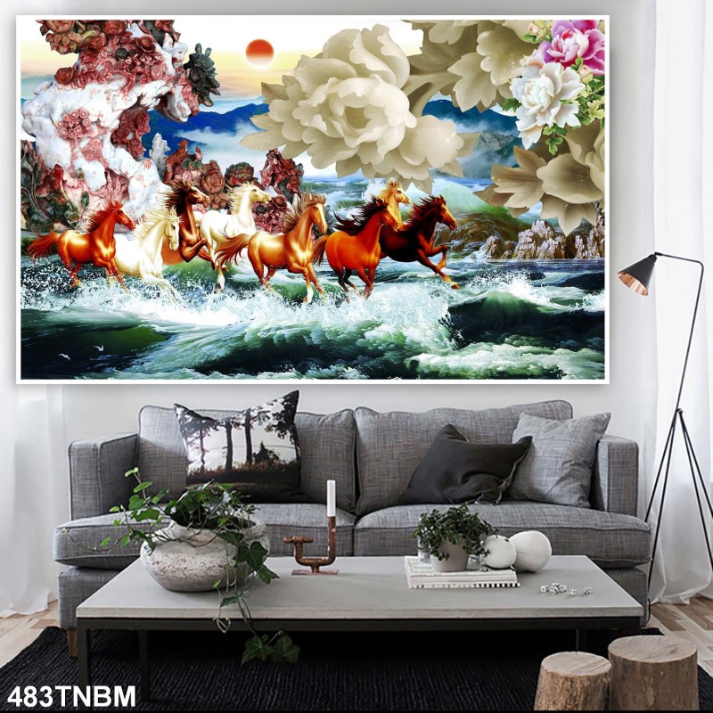 Tranh ngựa bát mã 483TNBM