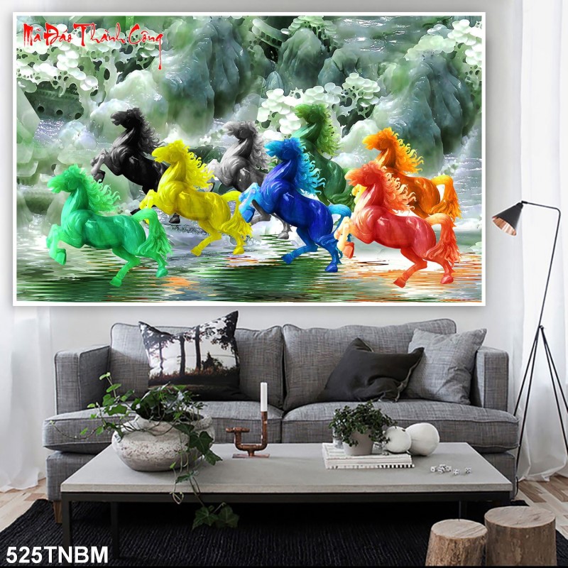 Tranh ngựa bát mã 525TNBM