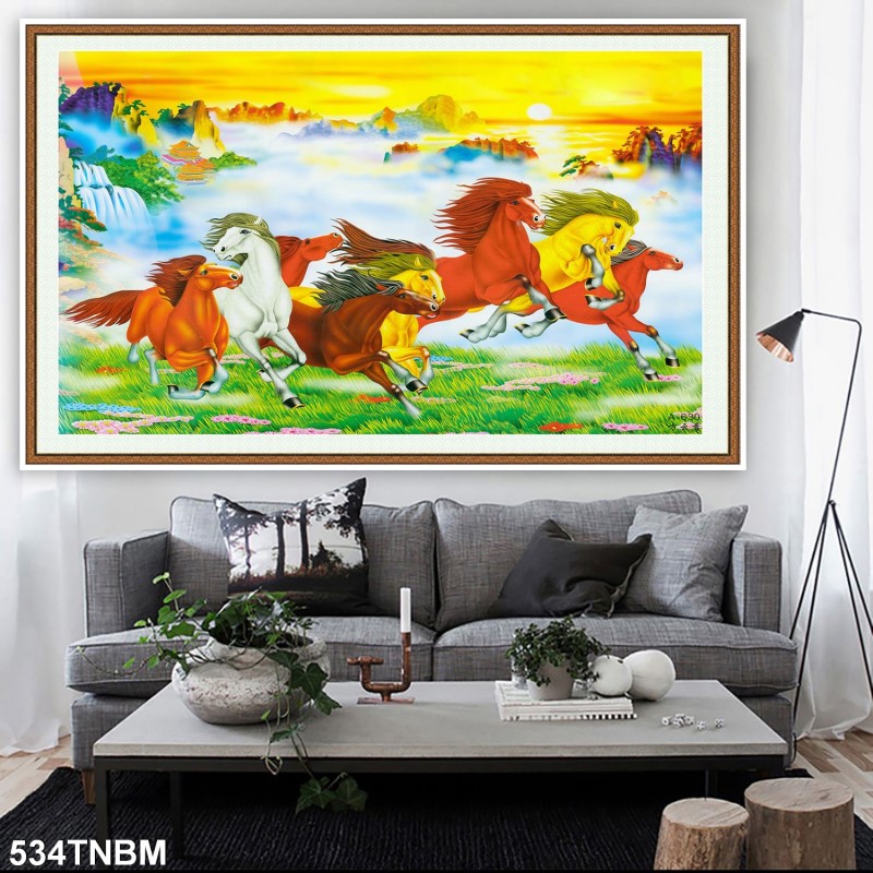 Tranh ngựa bát mã 534TNBM
