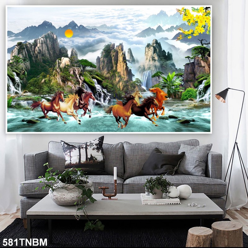 Tranh ngựa bát mã 581TNBM