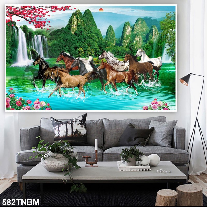 Tranh ngựa bát mã 582TNBM