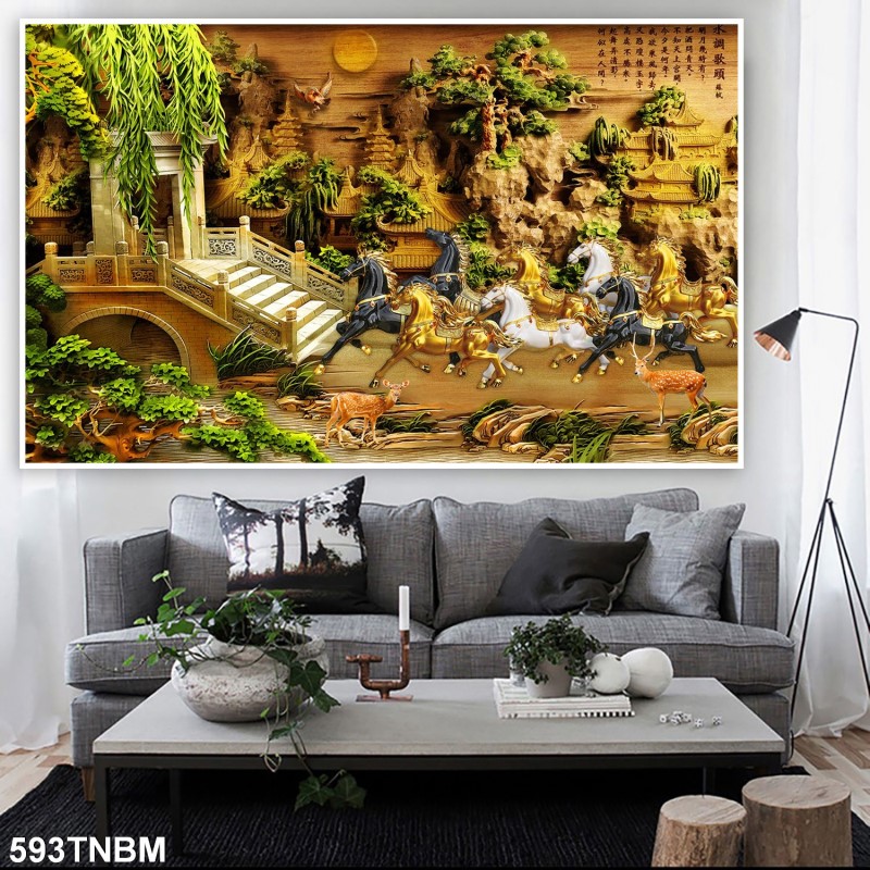 Tranh ngựa bát mã 593TNBM