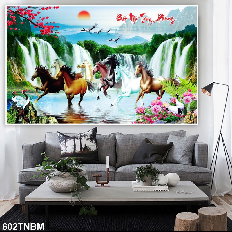 Tranh ngựa bát mã 602TNBM