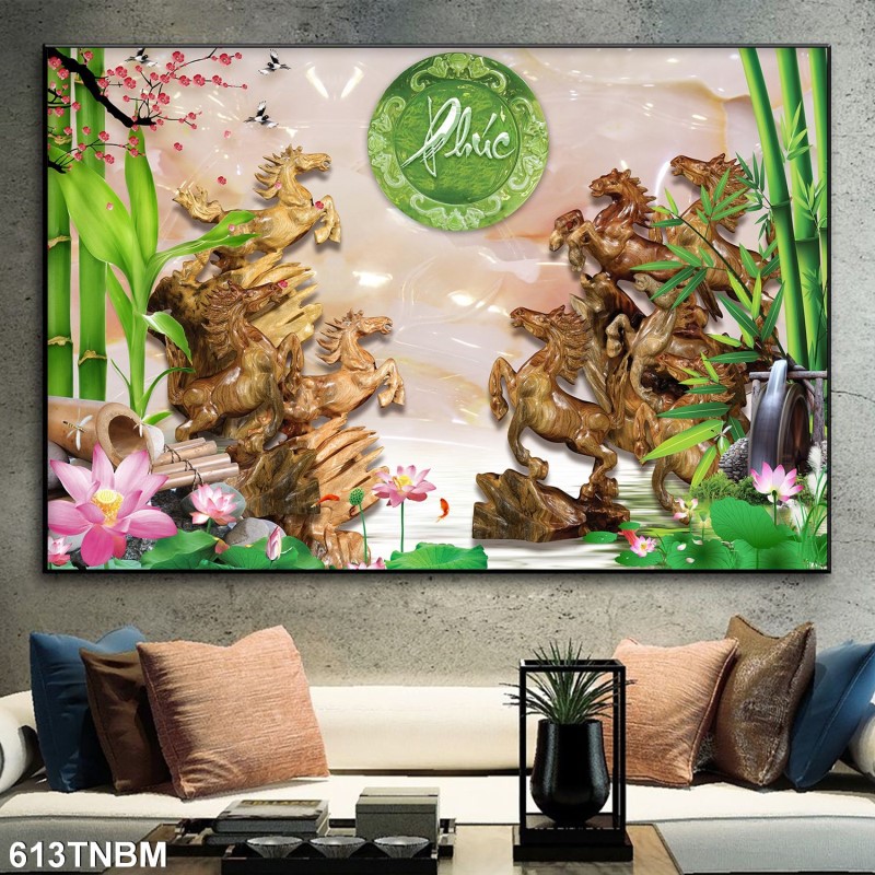 Tranh ngựa bát mã 613TNBM