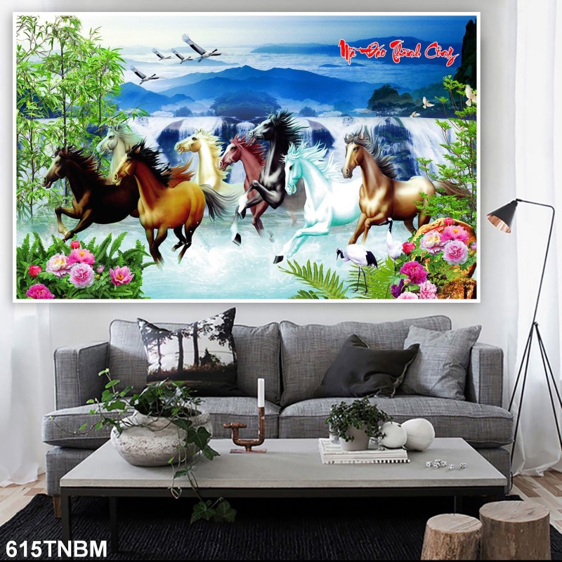 Tranh ngựa bát mã 615TNBM