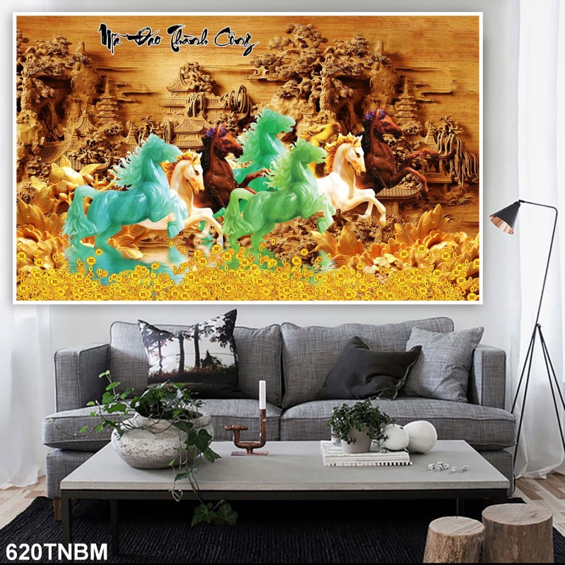 Tranh ngựa bát mã 620TNBM