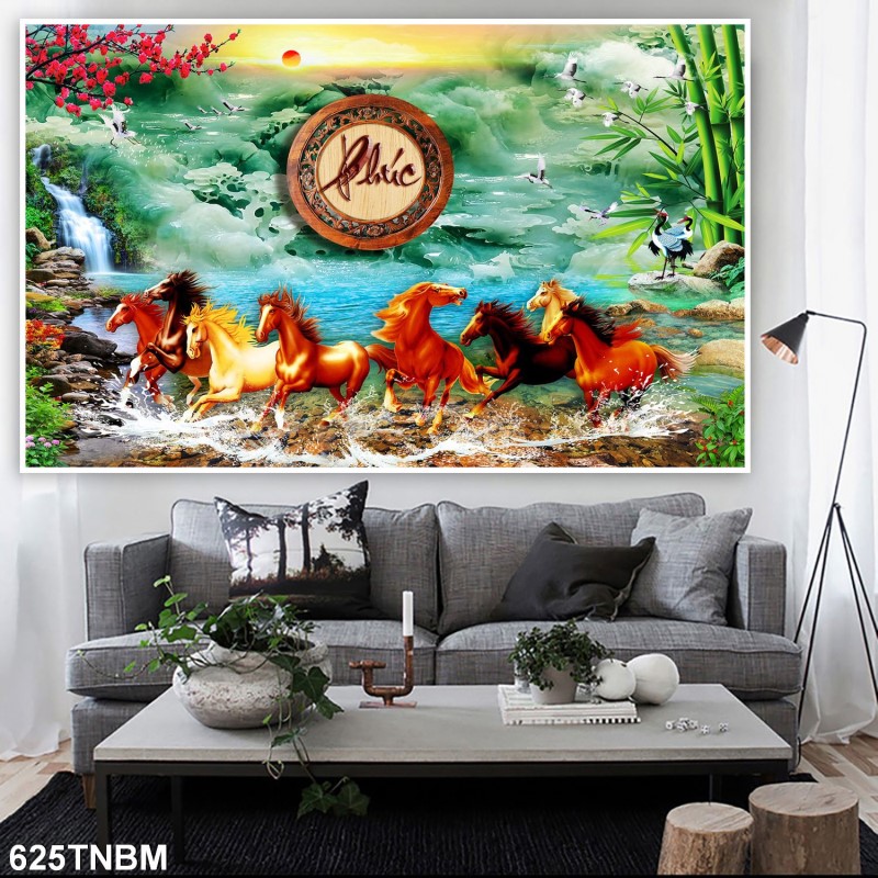 Tranh ngựa bát mã 625TNBM