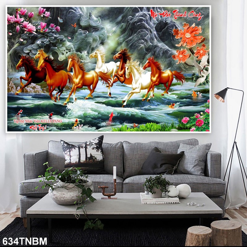 Tranh ngựa bát mã 634TNBM