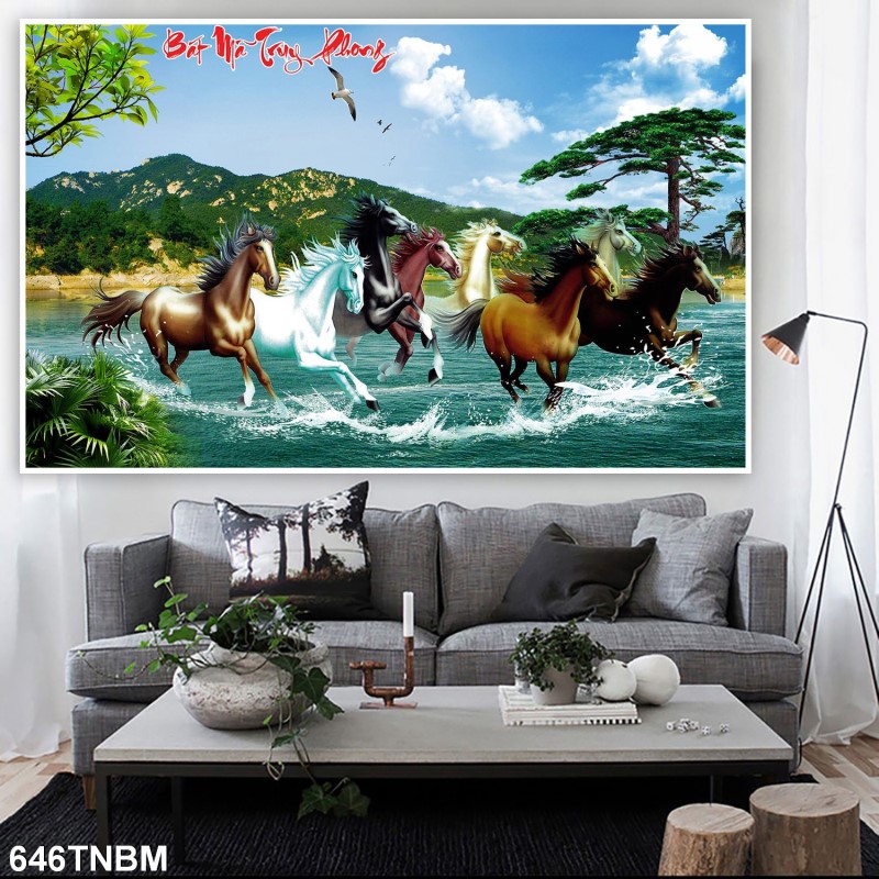 Tranh ngựa bát mã 646TNBM