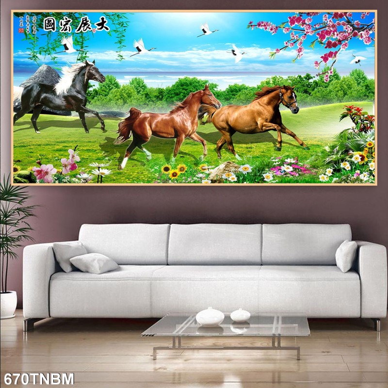 Tranh ngựa bát mã 670TNBM