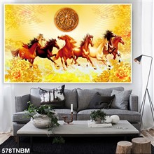 Mẫu Tranh ngựa bát mã mã số 578TNBM