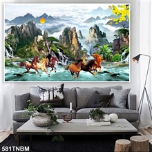 Mẫu Tranh ngựa bát mã mã số 581TNBM