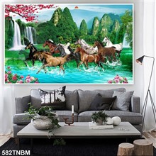 Mẫu Tranh ngựa bát mã mã số 582TNBM