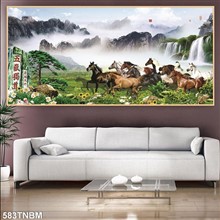 Mẫu Tranh ngựa bát mã mã số 583TNBM
