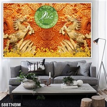 Mẫu Tranh ngựa bát mã mã số 588TNBM
