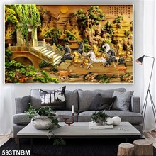Mẫu Tranh ngựa bát mã mã số 593TNBM