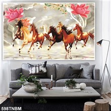 Mẫu Tranh ngựa bát mã mã số 598TNBM