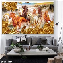 Mẫu Tranh ngựa bát mã mã số 605TNBM