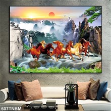 Mẫu Tranh ngựa bát mã mã số 607TNBM