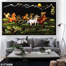 Mẫu Tranh ngựa bát mã mã số 611TNBM