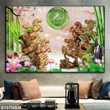 Mẫu Tranh ngựa bát mã mã số 613TNBM