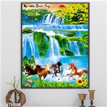 Mẫu Tranh ngựa bát mã mã số 614TNBM